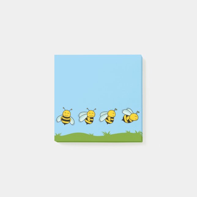 Glückliche Bienen Post-It Notizen (Vorderseite)