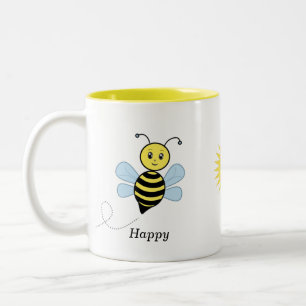 Glückliche Bienen & süße Sonne Zweifarbige Tasse