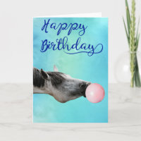 Glückliche Birthday Pferde blühende Blase