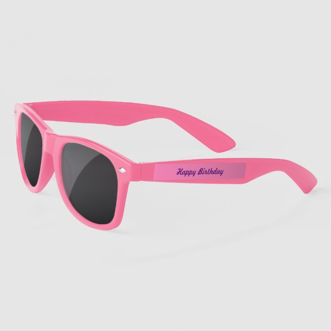 Glückliche Birthday-Sonnenbrille (Lila & pink) (Links)