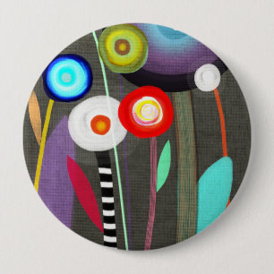 Glückliche blühende Flora-Brosche Button