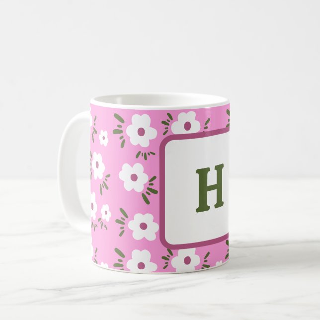 Glückliche Blume Kaffeetasse (Vorderseite Links)