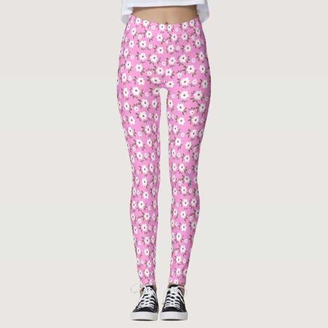 Glückliche Blume Leggings (Vorderseite)