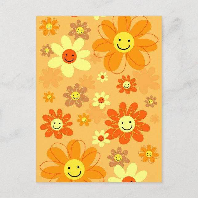 Glückliche Blume Postkarte (Vorderseite)