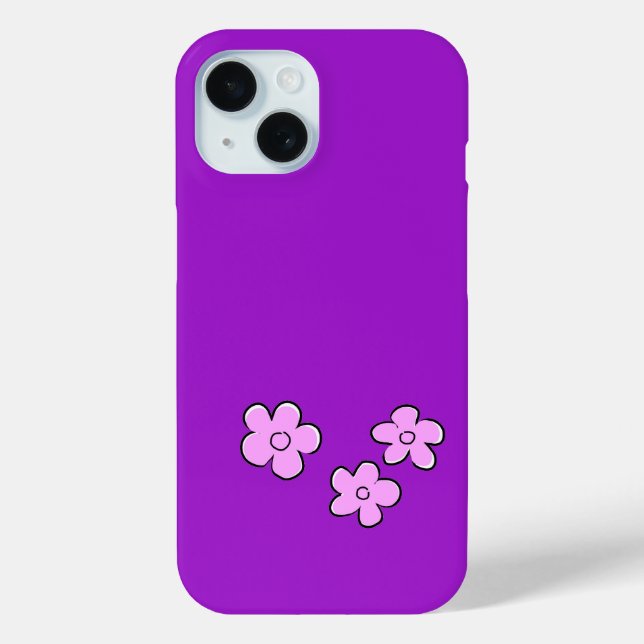 Glückliche Blume - Rosa auf Lila Case-Mate iPhone Hülle (Rückseite)
