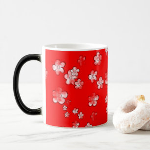 Glückliche Blume - Rot - Liebliche Kaffee-Tasse Verwandlungstasse
