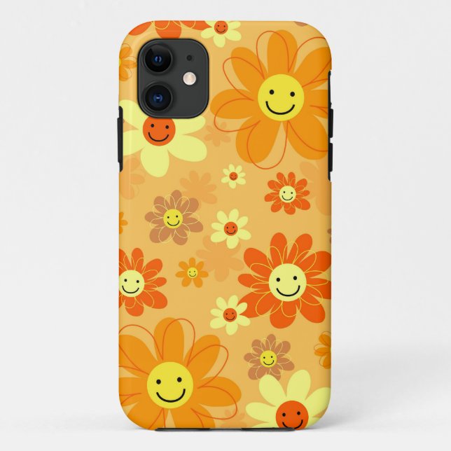 Glückliche Blumen Case-Mate iPhone Hülle (Rückseite)