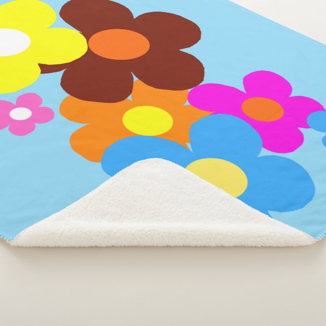 Glückliche Blumen Hellblauer Himmel Sherpadecke (3/4)