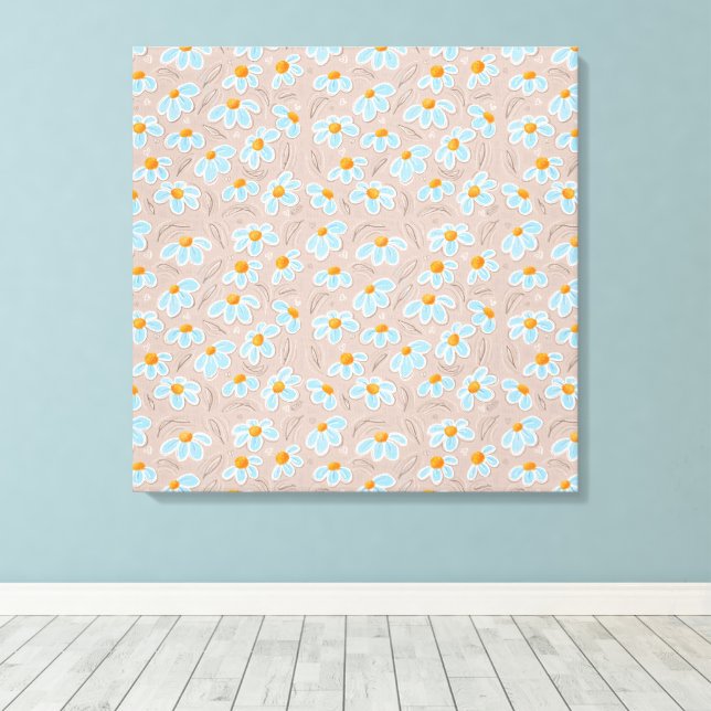 Glückliche Blumen Leinwanddruck (Insitu (Holzboden))