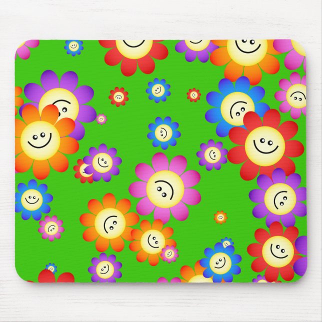 Glückliche Blumen-Tapete Mousepad (Vorne)