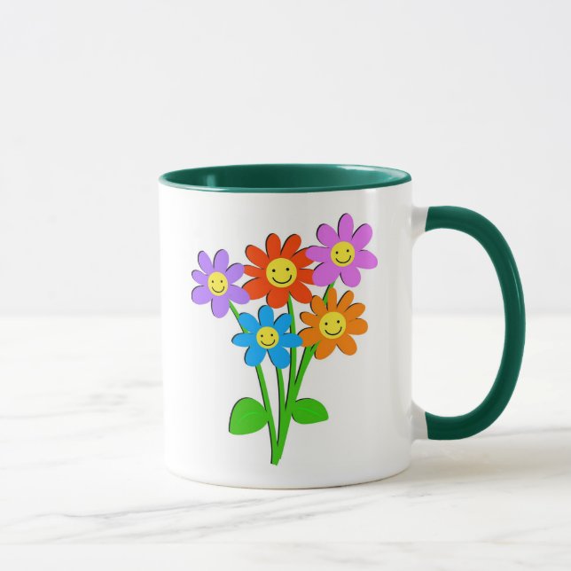 Glückliche Blumen Tasse (Rechts)