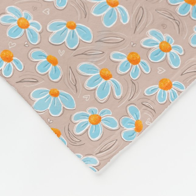 Glückliche Blumen Wurfdecke Fleecedecke (Ecke)