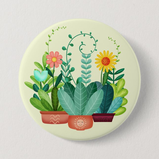 Glückliche Blüten Button (Vorderseite)