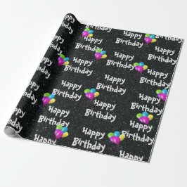 Glückliche Bollons zum Geburtstag auf Glitzer Geschenkpapier
