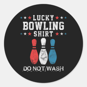 Glückliche Bowling Geschenk für Männer Husbynd Vat Runder Aufkleber