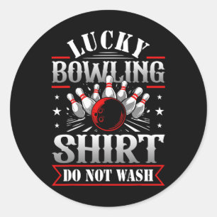 Glückliche Bowling Shirt nicht wecken lustige Bowl Runder Aufkleber