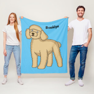 Glückliche braune Pudel-Cartoon-Illustration  Fleecedecke