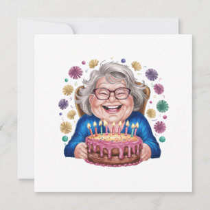 Glückliche Brille Oma Geburtstagsgrafik Einladung