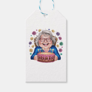 Glückliche Brille Oma Geburtstagsgrafik Geschenkanhänger