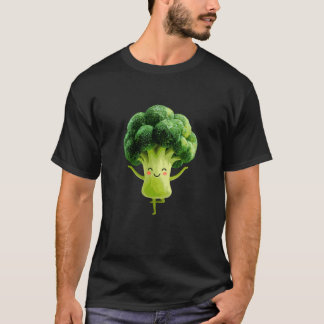 Glückliche Brokkoli-Yogahaltung Lustiger Gemüse-Ch T-Shirt