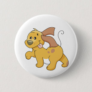 Glückliche Brown-Hundet-shirts und -geschenke Button
