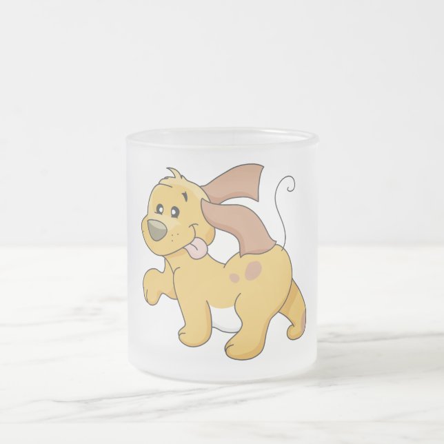 Glückliche Brown-Hundet-shirts und -geschenke Mattglastasse (Mittel)