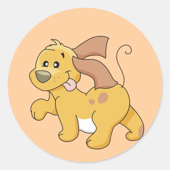 Glückliche Brown-Hundet-shirts und -geschenke Runder Aufkleber (Vorderseite)