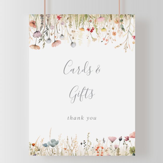 Glückliche Bunte Boho Wildblumen Karten und Gesche Poster (Von Creator hochgeladen)