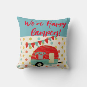 Glückliche Camper - Wohnwagen-Camping-Sprüche-Kiss Kissen