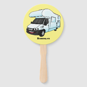Glückliche Campervan-Cartoon-Illustration Fächer