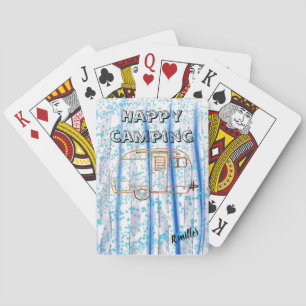 Glückliche Campingskarten Spielkarten