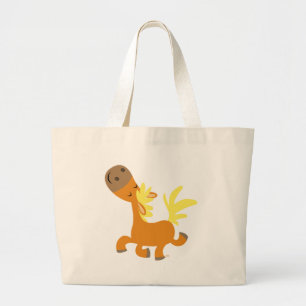 Glückliche Cartoon-Pony-Tasche Jumbo Stoffbeutel