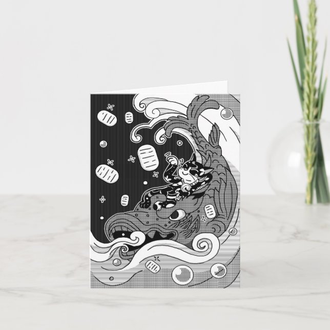 Glückliche Cat Grußkarte Karte (Vorderseite)