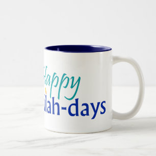 Glückliche Challah-Tagc$blau-gesäumte Tasse