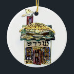 GLÜCKLICHE CHANUKKA-HAUS-FEIERTAGS-VERZIERUNG KERAMIK ORNAMENT<br><div class="desc">MEIN ENTWURF</div>