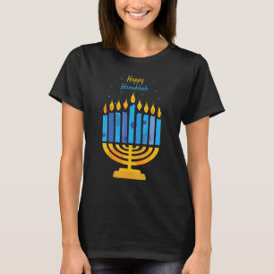 Glückliche Chanukka-Kerzen Menora Jüdisches Chanuk T-Shirt