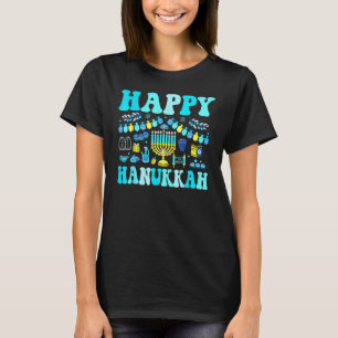 Glückliche Chanukka-Party-Dekoration Menora Dreide T-Shirt