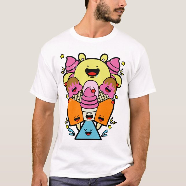 Glückliche Charaktere T-Shirt (Vorderseite)