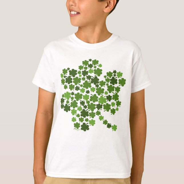 Glückliche Charme-Kleeblätter T-Shirt (Vorderseite)