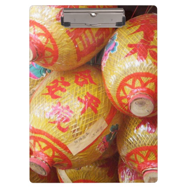 Glückliche chinesische Papierlaternen Klemmbrett (Vorderseite)