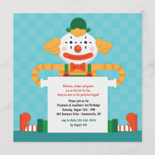 Glückliche Clown-Einladung Einladung