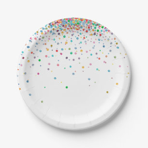Glückliche Confetti-Punkte Pappteller