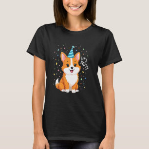Glückliche Corgi-Party-Zeit T-Shirt