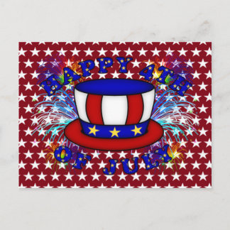 Glückliche Crackers vom 4. Juli Postkarte