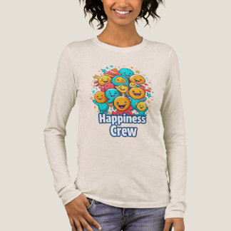 Glückliche Crew - Niedliches und fröhliches Langsc Tri-Blend Shirt