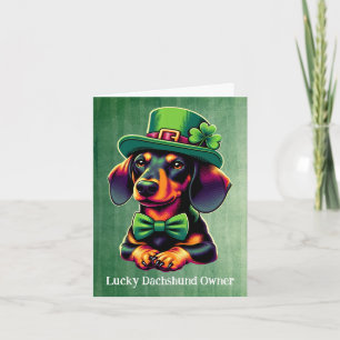 Glückliche Dackel Dog Eigentümer Happy St Patricks Feiertagskarte