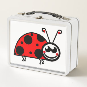 Glückliche Dame Bug Metall Lunch Box