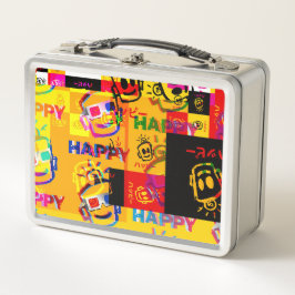 Glückliche defekte Metall-Lunchbox Metall Brotdose