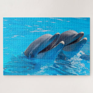 Glückliche Delfine im Wasser Puzzle