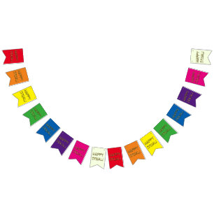 Glückliche Diwali Typografie-bunte Wimpelkette